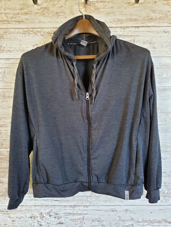 Free Country Tops - Free Country Women’s Cloud Knit Full Zip Hoodie Jacket Charcoal Grey L